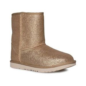UGG Classic Short II Glitter Gold Boots - Youth Size 3